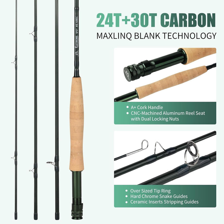 sprinton Maximumcatch Extreme Fliegenrute Combo 3/4/5/6/7/8wt Fliegenrute und Fliegenrolle Outfit mi