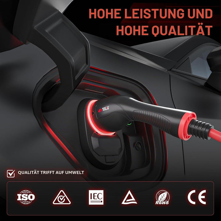 Typ 2 EV-Ladekabel – 7kW 5m Modus 3-Stromkabel für Elektro- und Hybridfahrzeuge | Einphasig 32-A-tra