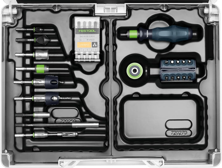 Festool Montagepaket SYS3 M 89 ORG CE-SORT (mit Holzspiralbohrer, Querlochsenker, Bohrer, Bohrsenker