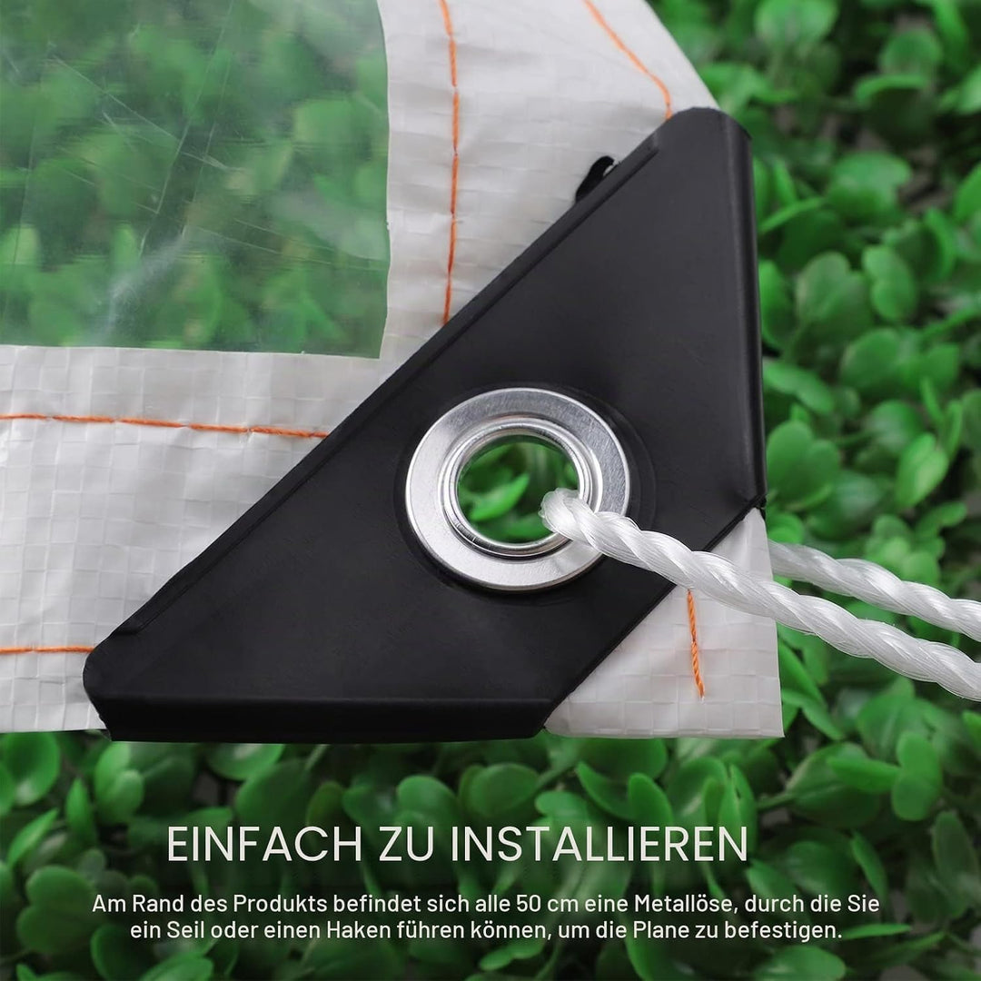 Plcnn 2 x 2,5 m Plane Wasserdicht Transparent, Abdeckplane Wasserdicht, Staubdichte Abdeckplane mit