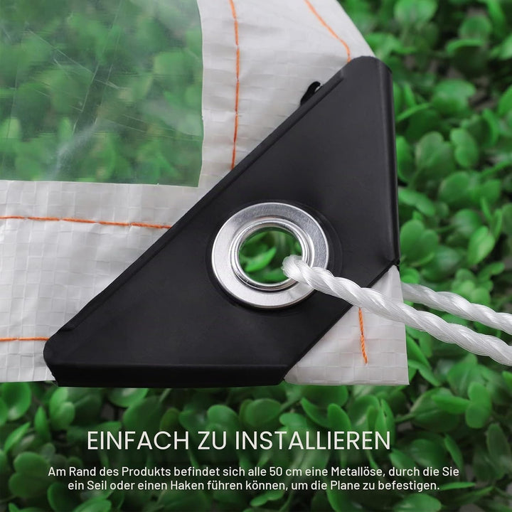 Plcnn 2 x 2,5 m Plane Wasserdicht Transparent, Abdeckplane Wasserdicht, Staubdichte Abdeckplane mit