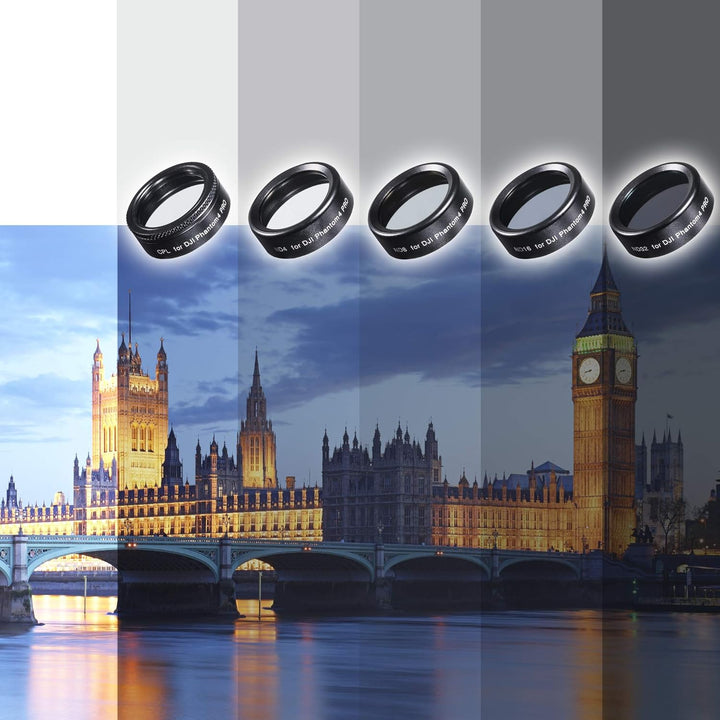 Walimex pro Pro Drohnenfilter Set DJI Phantom 4 Pro (CPL, ND 4, ND 8, ND 16, inklusiv Schutzhülle) s