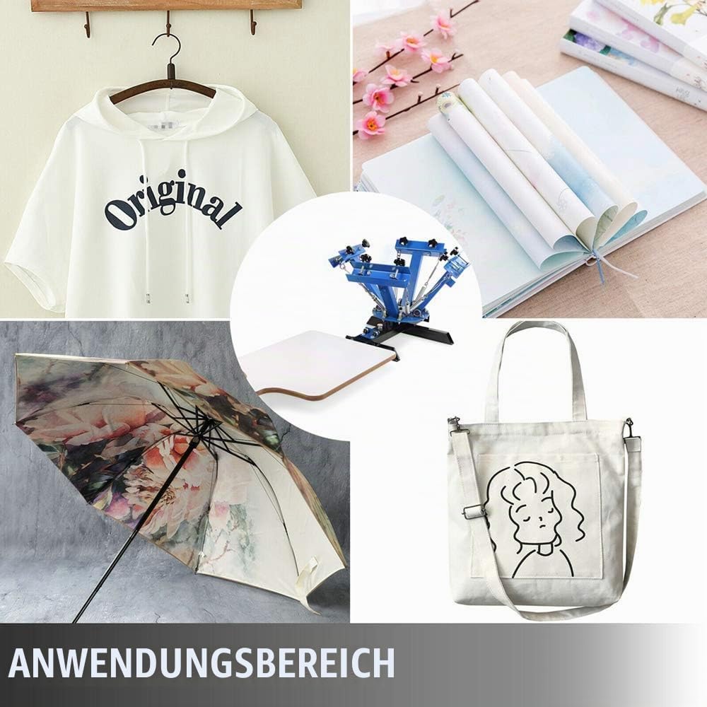 SDKEHUI Siebdruckmaschine 45x55cm Silk Screen Printing Machine 4 Farbe 1 Station Siebdruckmaschine D
