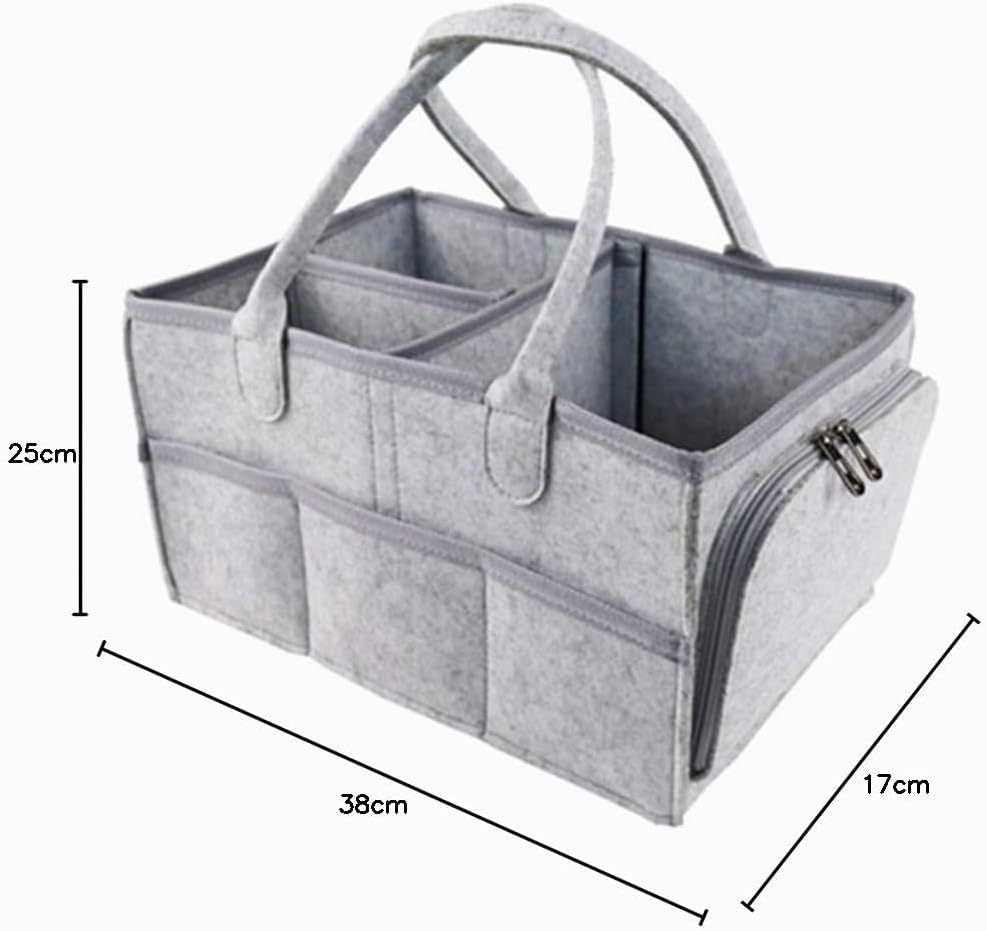 Copiel Windel Organizer, tragbare Wickeltasche Filz Baby Windel Organizer mit austauschbaren Fächern