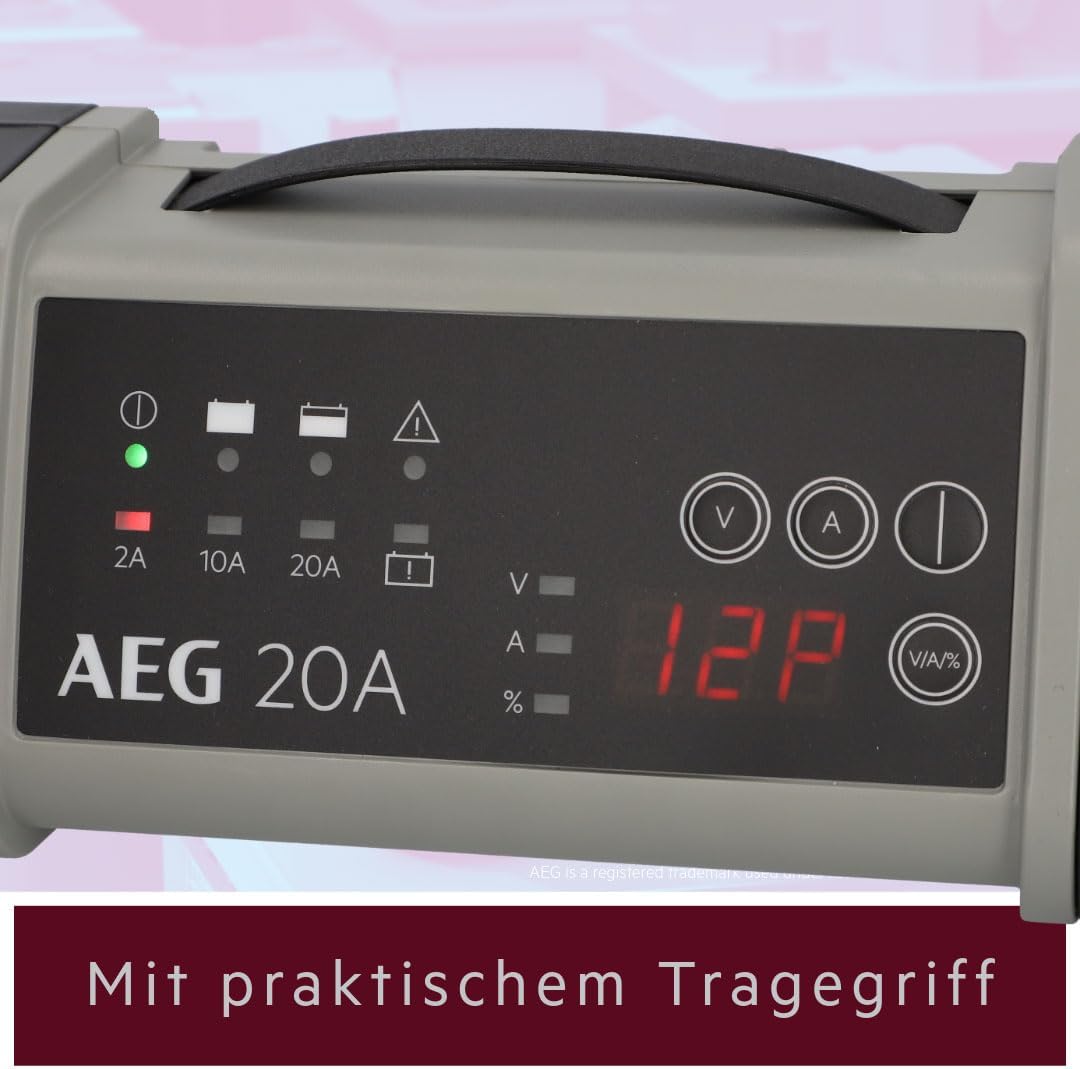 AEG 97025 Mikroprozessor Batterie Ladegerät LT 20 Ampere für 12/24 V, 9-stufig, Power-Supply, automa