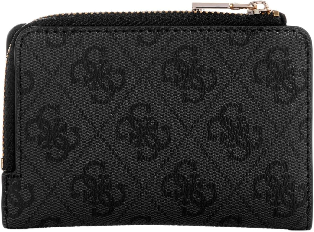GUESS Damen Laurel Zip Around Card Case Wallet, Coal Logo