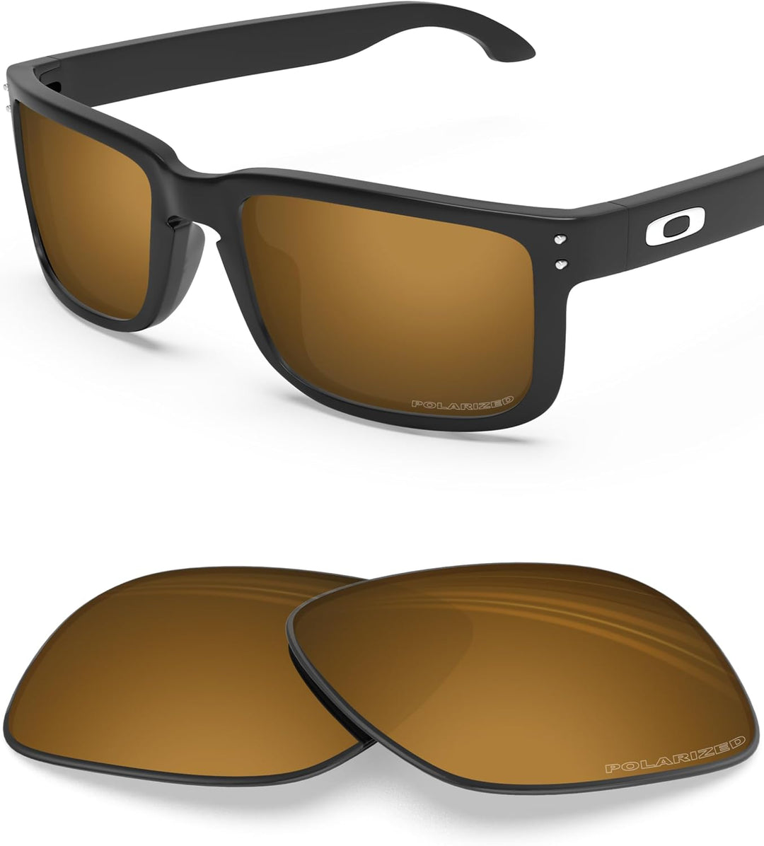 BlazerBuck Anti-salz Polarisierte Ersatzgläser für Oakley Holbrook OO9102 Einheitsgrösse Perlengold