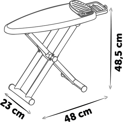 Smoby - Bügelbrett mit Dampfstation - mit Bügeleisen, Wäscheklammern, Soundgeräuschen, klappbar, für