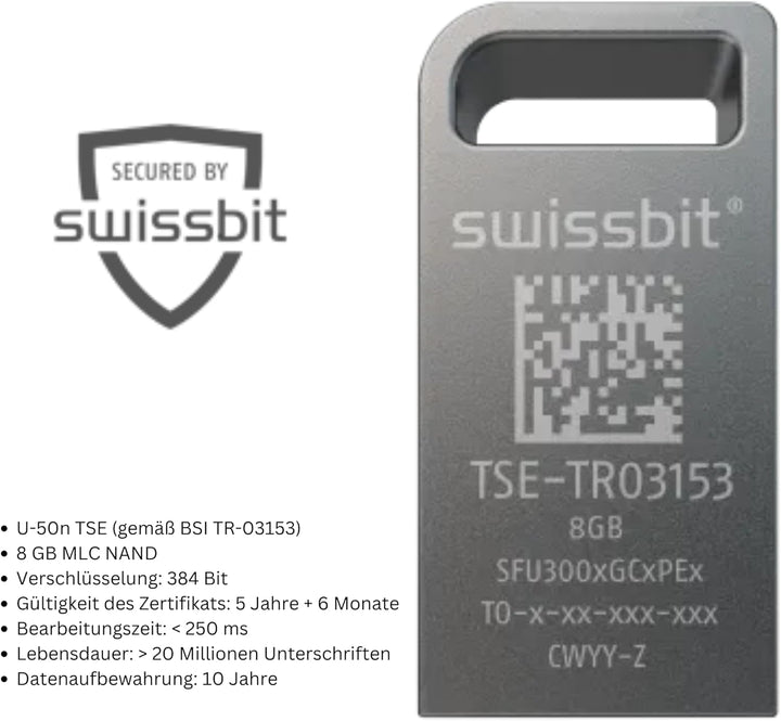 Swissbit TSE, USB, 8 GB