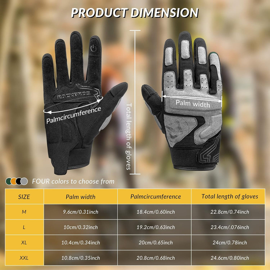 ROCKBROS Motorradhandschuhe Herren Motorrad Handschuhe Winddichte Touchscreen Radsporthandschuhe Atm