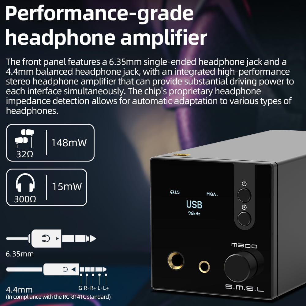 SMSL M300SE(Upgraded),Zwei CS43131 Chip MQA Audio Decoder Ohr Verstärker All-in-one,Dritte Generatio