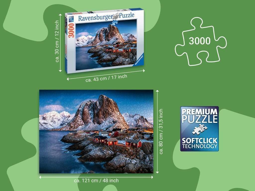 Ravensburger Puzzle 17081 - Hamnoy, Lofoten - 3000 Teile Puzzle für Erwachsene und Kinder ab 14 Jahr