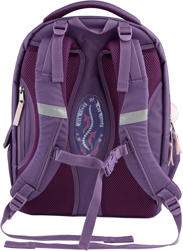 Depesche 10776 Miss Melody - Schulrucksack mit Pferde-Motiv, lila Schul-Ranzen, ca. 44 x 34 x 24 cm,