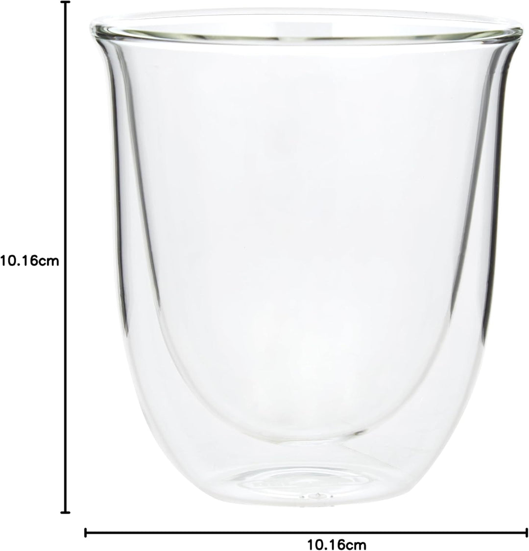 Thermisches Glas DeLonghi DLSC311 Doppelwandiges Cappuccino-Set, 2 Stück (1 Packung), transparent, D
