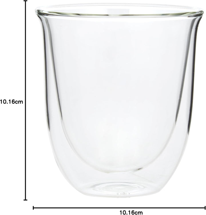 Thermisches Glas DeLonghi DLSC311 Doppelwandiges Cappuccino-Set, 2 Stück (1 Packung), transparent, D