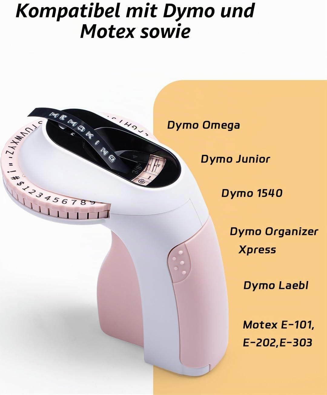 3D Prägegerät Etiketten - 3/8" (9mm) Kompatibel mit Vixic Omega S, Phomemo E975, DYMO Omega, DYMO Ju