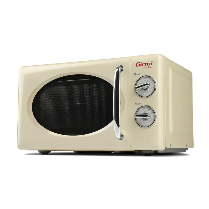 Girmi FM21 Kombi-Mikrowelle im Vintage-Design, 20 Liter, 700+800 W, Kombinationsgaren, Timer, Grillf