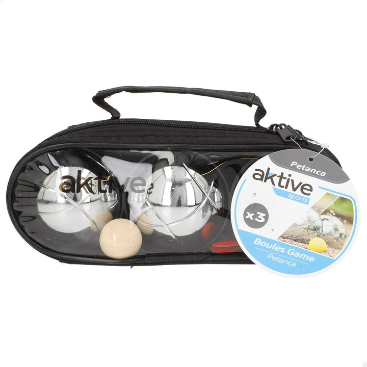 AKTIVE 54034, Petanque-Koffer mit 3 Sportbällen