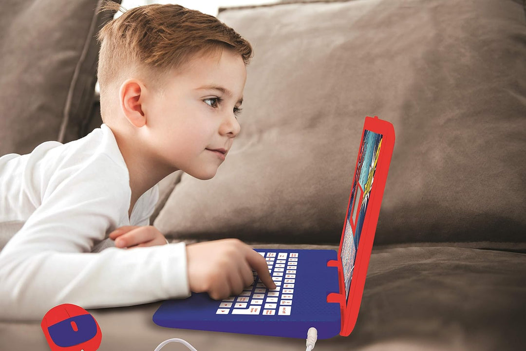 LEXIBOOK JC598SPi2 Spider-Man-pädagogischer und zweisprachiger Laptop Spanisch/Englisch-Spielzeug fü