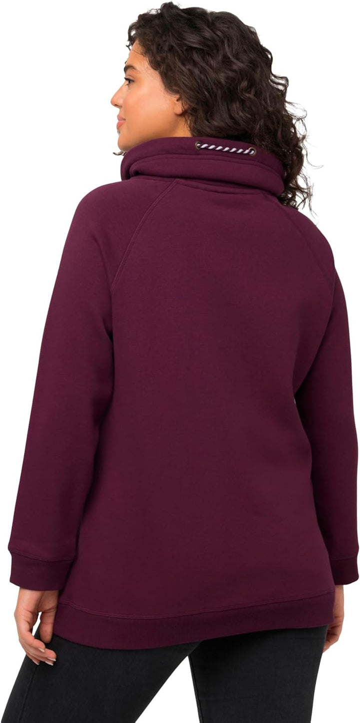 Ulla Popken Damen Grössen, Sweatshirt, Verdunkelung 42-44 Dunkle Beere, 42-44 Dunkle Beere