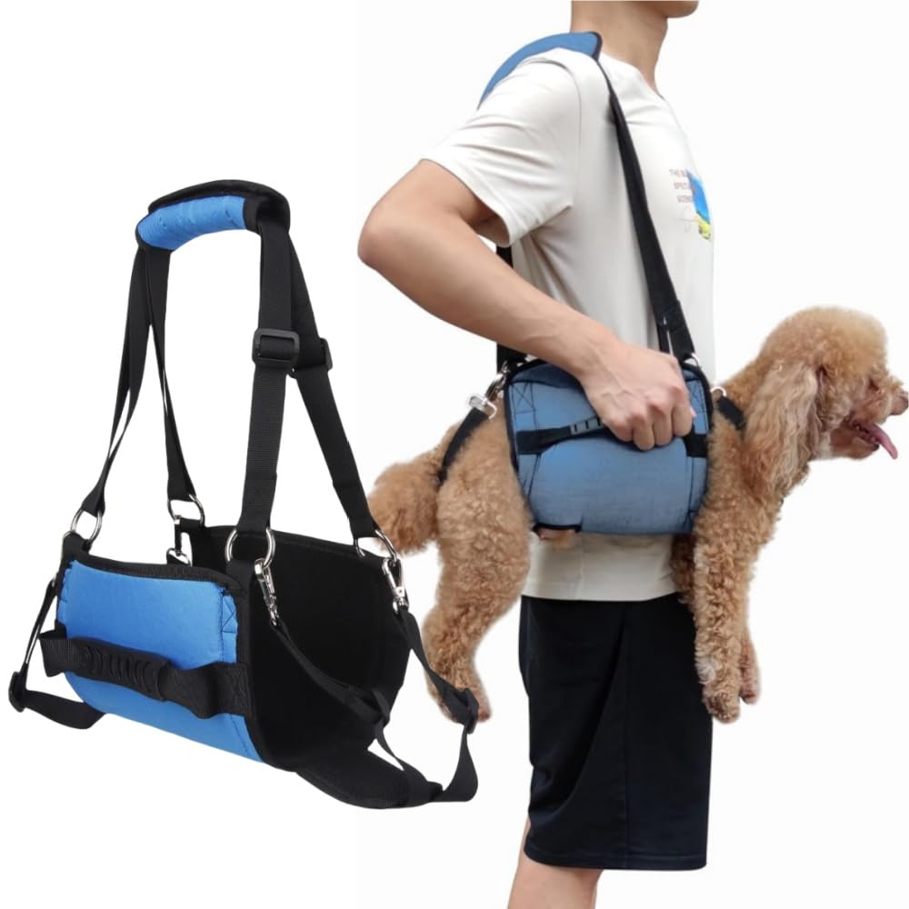 Hundetragegurt,Blau Notfallrucksack Unterstützung für Rehabilitation Hundelift Geschirr, Hundeträger
