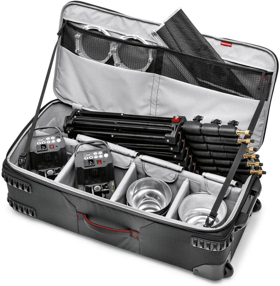 Manfrotto Trolley Pro Light LW-88W-2 Fotorolltasche, Large, für Beleuchtungsgeräte, Geeignet für EIN