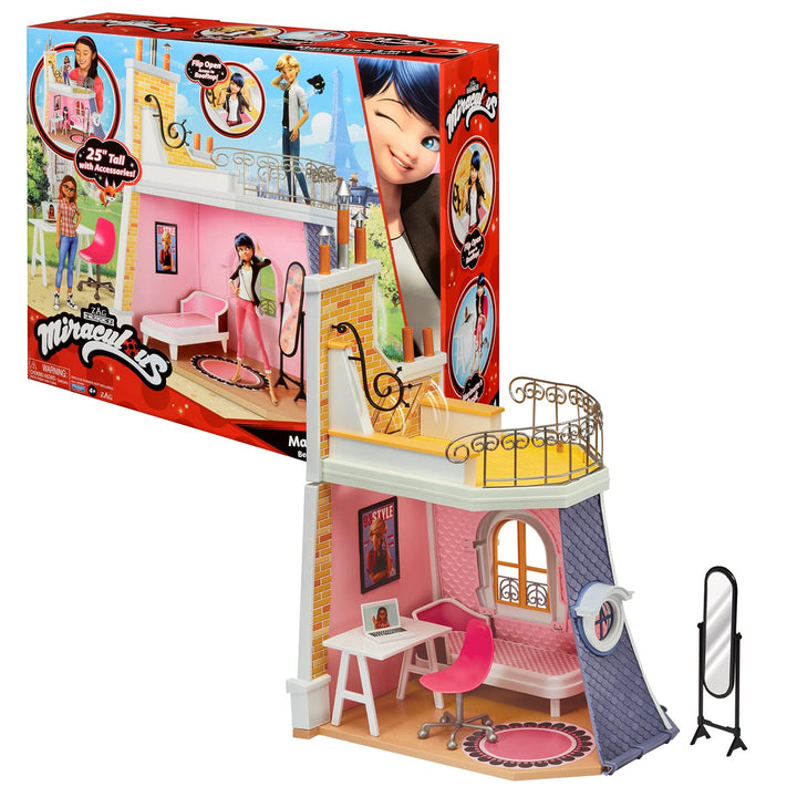 Bandai - Miraculous Ladybug - Marinettes Zimmer - Spielwelt kompatibel mit 26 cm Puppen - P50660, Ma