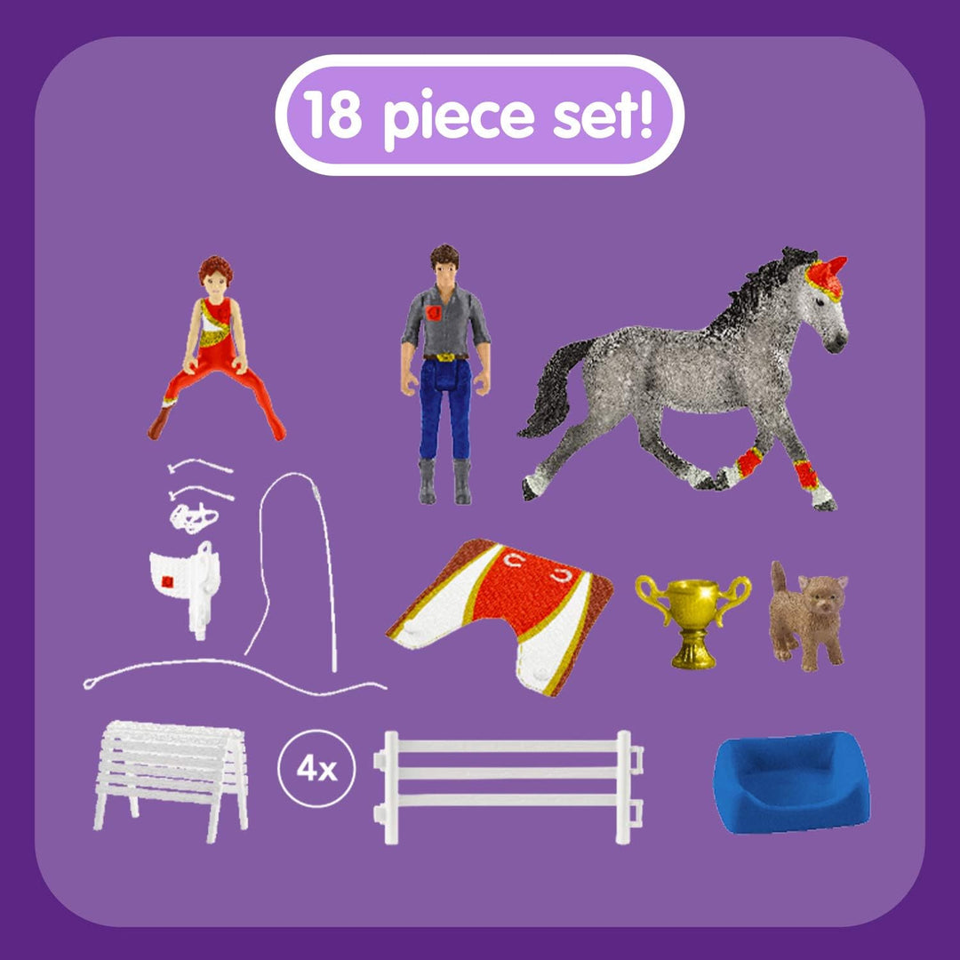 Schleich 42443 Horse Club Mia's vaulting set, 6.6 x 24.5 x 19 cm Single Standardverpackung, Single S