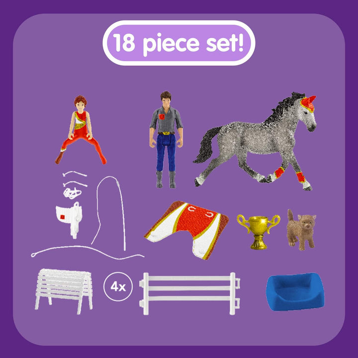 Schleich 42443 Horse Club Mia's vaulting set, 6.6 x 24.5 x 19 cm Single Standardverpackung, Single S