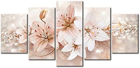 murando Acrylglasbild Blumen Lilien 100x50 cm 5 Teilig Wandbild auf Acryl Glas Bilder Kunstdruck Mod