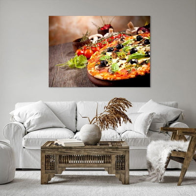 Bilder auf Leinwand 100x70cm Leinwandbild Pizza Essen Italien Tradition Gross Wanddeko Bild Schlafzi