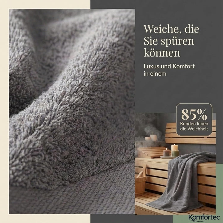 Komfortec 8er Handtuch Set aus 100% Baumwolle, 4 Badetücher 70x140 und 4 Handtücher 50x100 cm, Frott