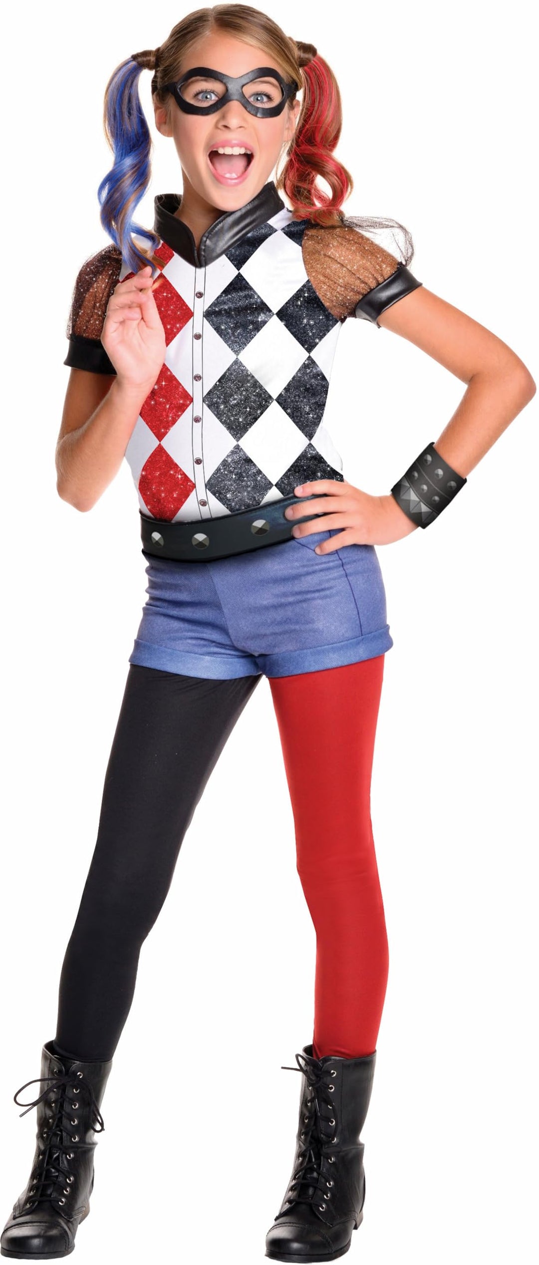 Rubie's offizielles DC Super Hero Girl's Deluxe Harley Quinn Kostüm - Gross, Welttag des Buches, L