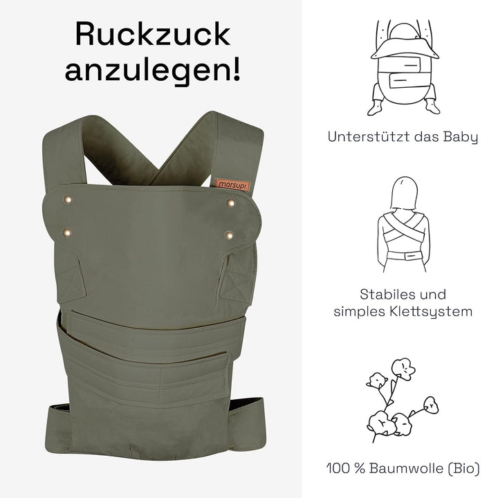 marsupi Baby- und Kindertrage, Version 2.0 (S/M, olive) S/M olive, S/M olive