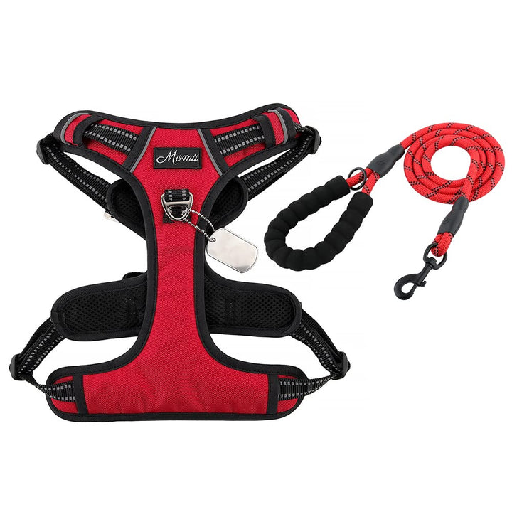 Hundegeschirr Anti Zug Geschirr Hund No Pull Verstellbar Atmungsaktiv Reflexstreifen Brustgeschirr H