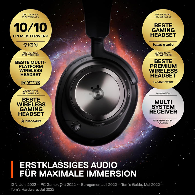 SteelSeries Arctis Nova Pro Wireless - Multi-System Gaming-Headset – Hi-Fi-Treiber – Active Noise Ca