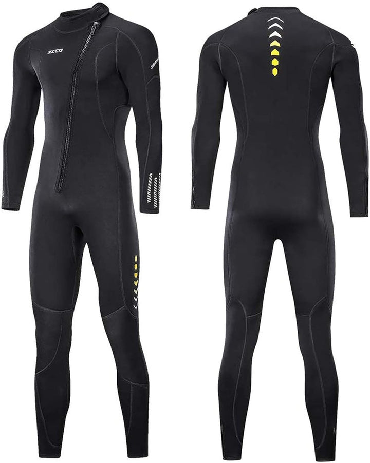 ZCCO Ultra-Stretch-Neoprenanzug, 3 mm, Frontreissverschluss, Ganzkörper-Tauchanzug, einteilig, für M