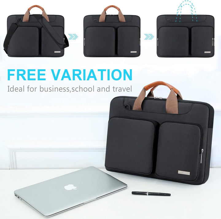 Lacdo wasserabweisende Laptop-Hülle Tasche 15 Zoll Neu MacBook Air Schwarz, 15 Zoll Neu MacBook Air