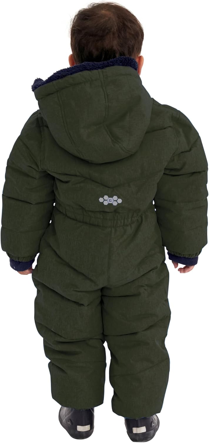 Killtec Unisex Karter Mini Overall in Daunenoptik mit Kapuze 86-92 dunkel waldgrün, 86-92 dunkel wal