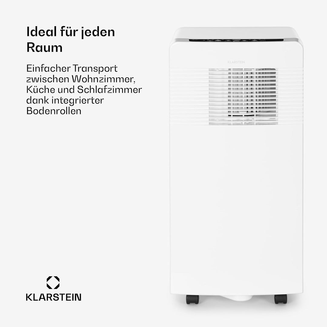 Klarstein Mobile Klimaanlage mit Abluftschlauch, 4-in-1 Klimagerät mit Ventilator, Luftentfeuchter &