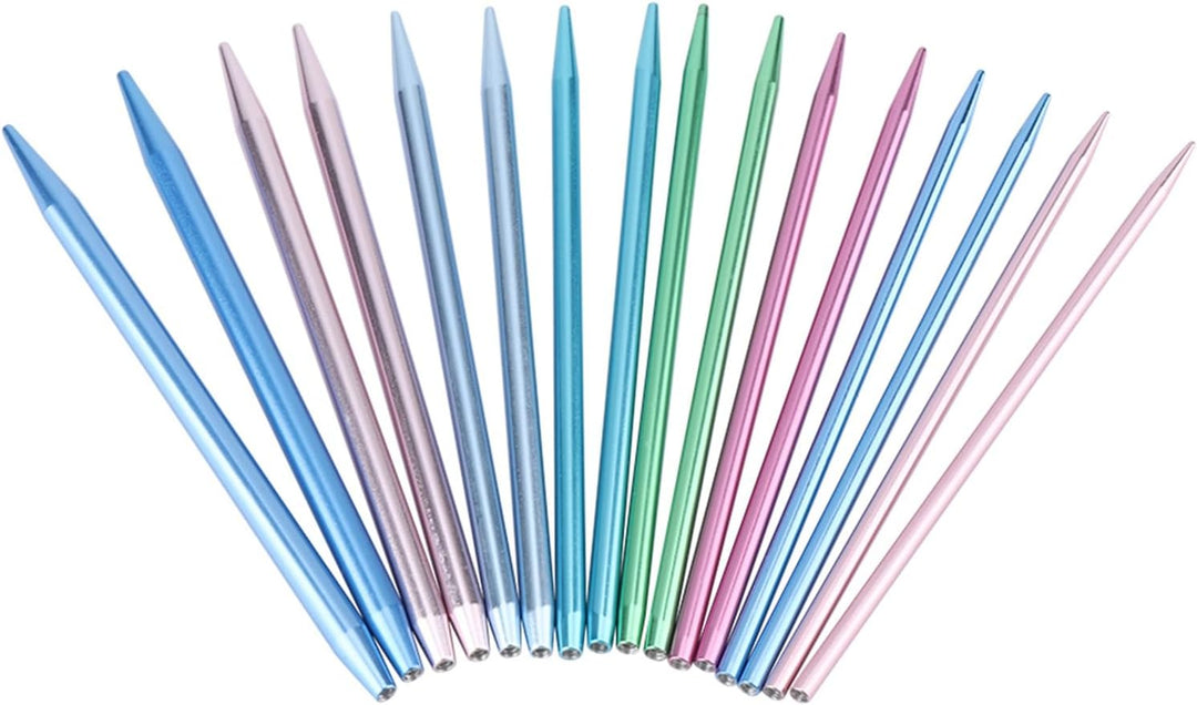 Bunte Rundstricknadelsets, Austauschbares Aluminium-Häkelset für DIY-Geschenke, 13 Strickpickel der