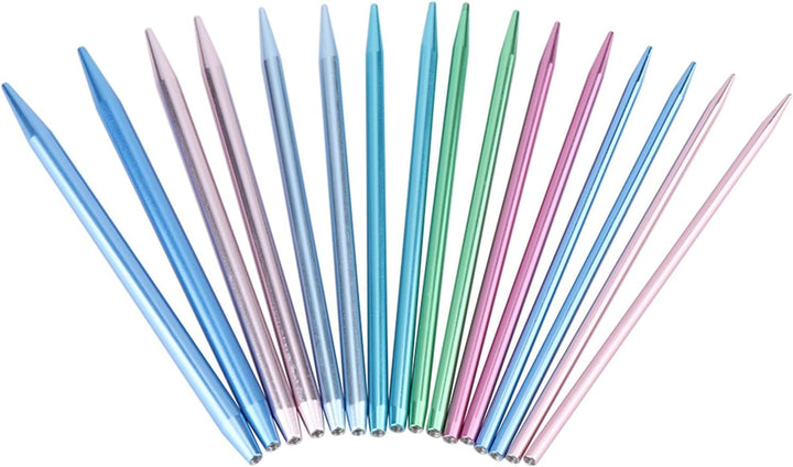 Bunte Rundstricknadelsets, Austauschbares Aluminium-Häkelset für DIY-Geschenke, 13 Strickpickel der