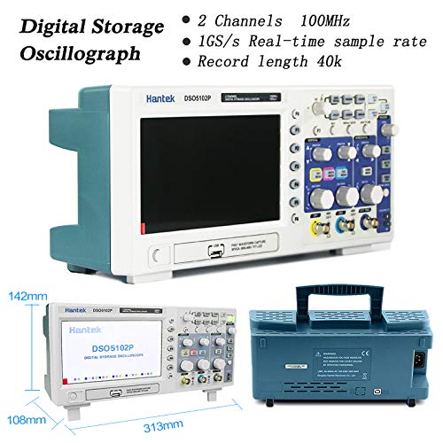 Hantek DSO5102P 100MHz 2-KANAL Digitales Oszilloskop 1GSa/s in Echtzeit Probe