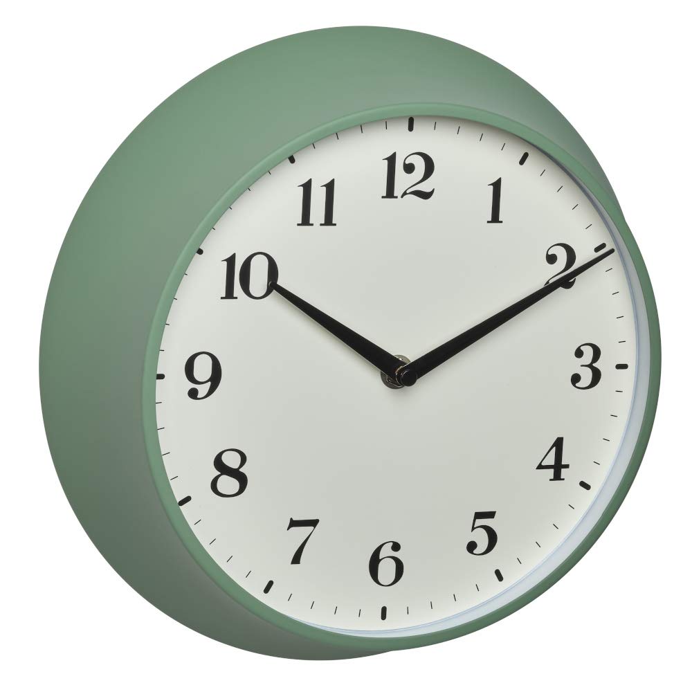 TFA Dostmann Analoge Retro Wanduhr, 60.3540.04, Funk-Wanduhr, aus Metall, grün, (l) 270 x (b) 82 x (