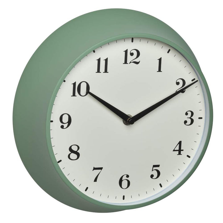 TFA Dostmann Analoge Retro Wanduhr, 60.3540.04, Funk-Wanduhr, aus Metall, grün, (l) 270 x (b) 82 x (