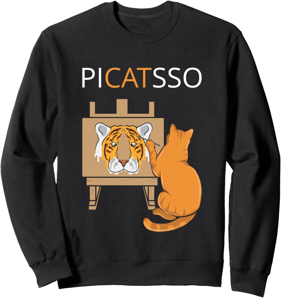 Künstler Katze PICATSSO - witzige Mieze malt ein Aquarell Sweatshirt