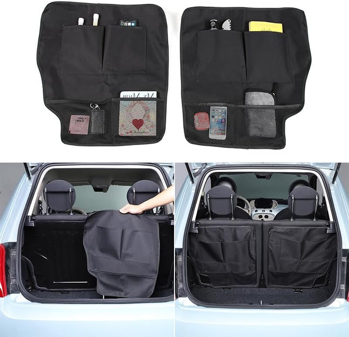PIUGILH Kofferraum Organizer Geeignet für Fiat 500 2016-2024,Rücksitz Hänge Kofferraumtasche Aufbewa