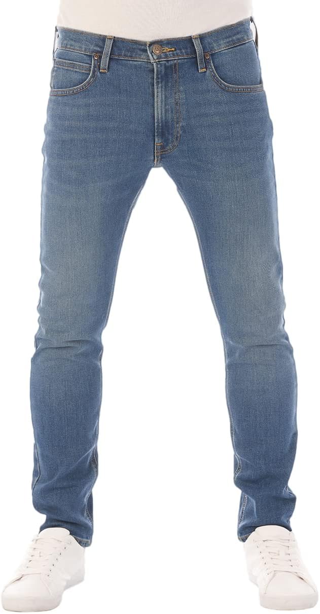 Lee Herren Jeans Luke Slim Fit Hose Tapered Männer Jeanshose Baumwolle Denim Stretch Blau Schwarz Gr