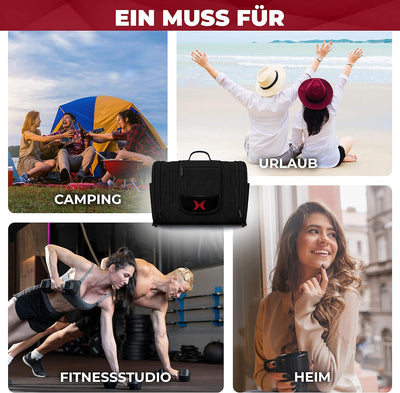 holivel.® Luxus XXL Kulturtasche für Damen & Herren I Grosser Kulturbeutel zum Aufhängen für Reisen