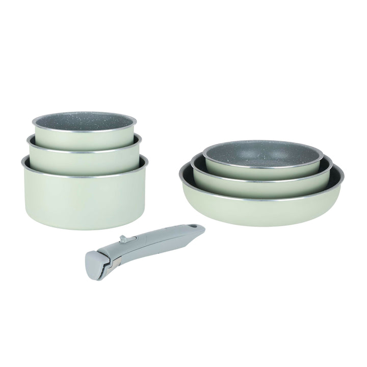 Sitram 716939 Kochgeschirr-Set, 7-teilig, gepresstes Aluminium, grün + gesunde Keramikbeschichtung,